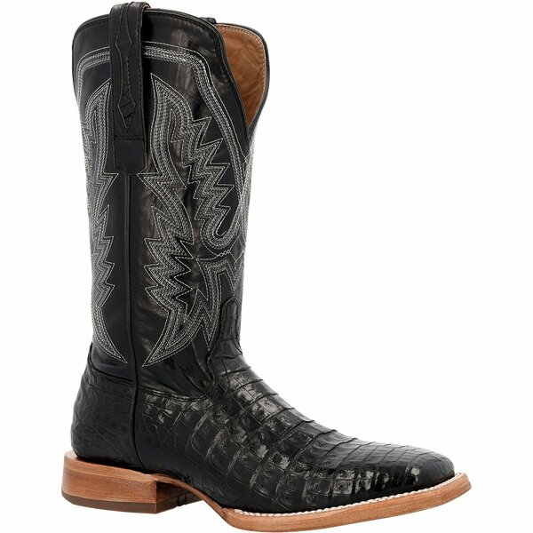 Durango Men's PRCA Collection Caiman Belly Western Boot, BLACK STALLION, B, Size 9.5 DDB0470